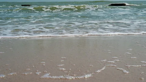 Wave with blue ocean beach. Vídeos de archivo 146051289