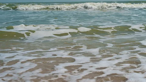 Wave with blue ocean beach. Vídeos de archivo 146052256