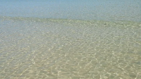 Wave of blue sea on sandy beach. Background. Stock Footage 111856359