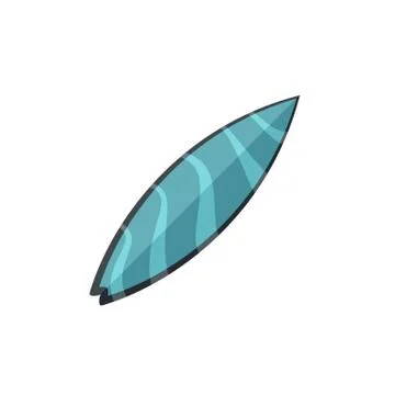 Wave blue surfboard icon, flat style Stock Illustration