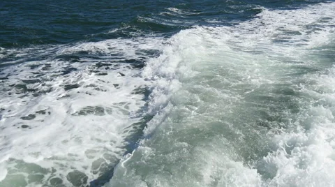 Wave from the boat Stock Footage 48316343