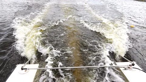 The wave from the boat. Slow motion. Stock Footage 91955663
