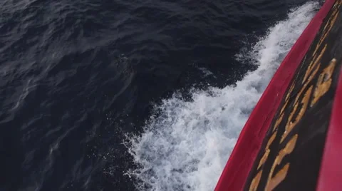 Wave from boat splash slow motion  Stock Footage 66252225