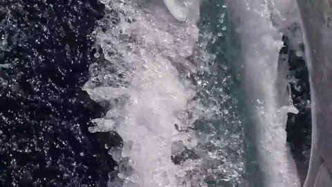 Wave of a boat's propeller in slow motion Vidéo 79072141