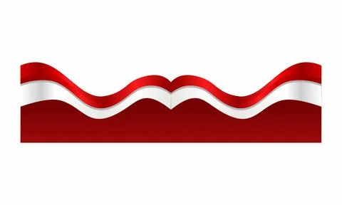 Wave Border Banner with Red Decorative Curved Trim for Elegant Graphic Layo.. Ilustração Stock