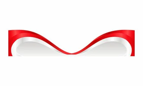 Wave Border Banner with Red Silver Curved Decorative Frame for Modern Graph.. Stock Illustration