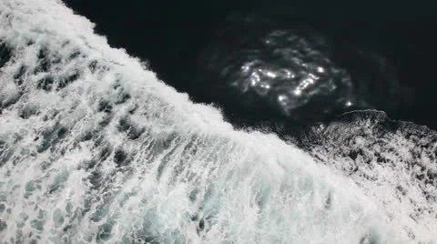 Wave at the bow of a fasts ferry ship Stock Footage 27083000