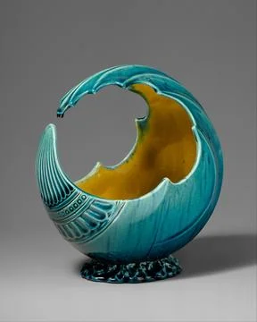 Wave bowl ca. 1880 Attributed to Christopher Dresser British, Scottish This.. Stock Photos