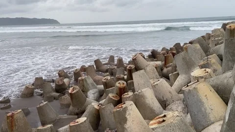 Wave Breaker Stock Footage 243901564