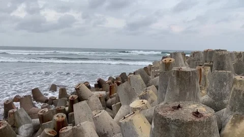 Wave Breaker Stock Footage 243901611