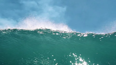 A wave breaking from the front Video stock 142906400