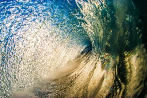 Wave breaking in ocean Stock Photos