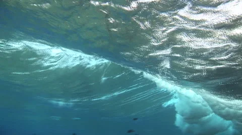 Wave Breaking Over a Reef Stock Footage 53338138