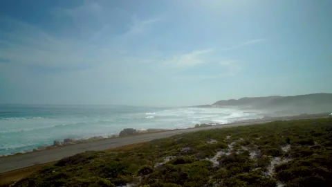 A wave breaking on the rocks. Cape of Good Hope. South Africa. Stock Footage 131977782