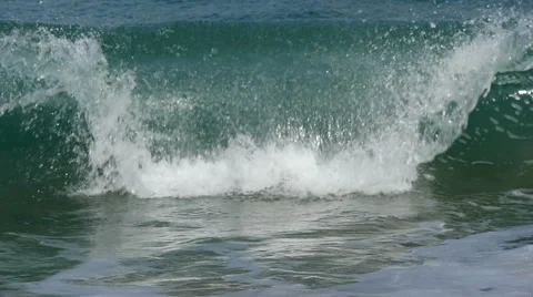 Wave breaking slow motion CU Stock Footage 58049540