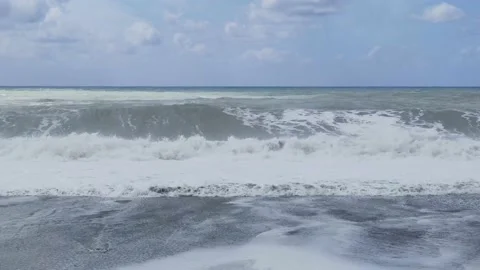 Wave breaking slow motion on rocks.  Stock Footage 195002097