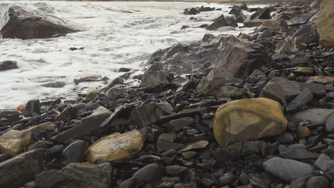 Wave Breaks On The Stones Stock Footage 82905859