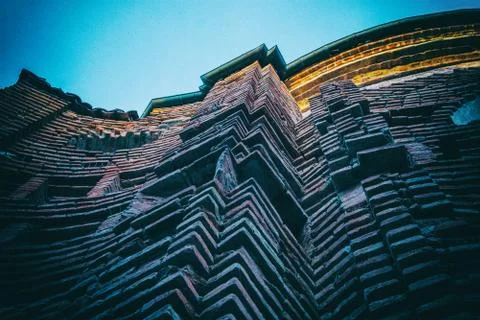 Wave brick wall. Foto stock
