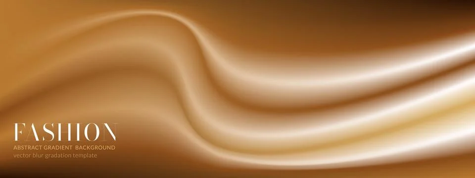 Wave brown background with layered mocha ribbons and amber highlights. Abstract Stock Illustration