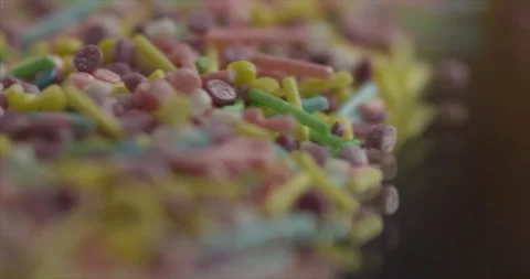 A wave of candy covers the mirror surface Stock Footage 198560529
