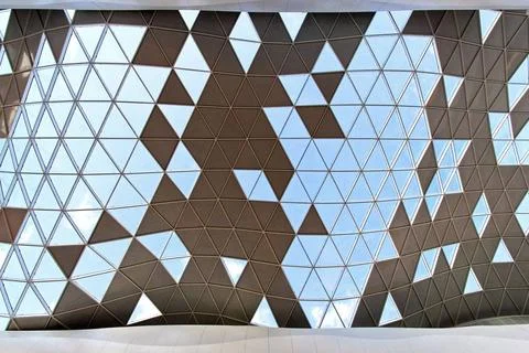Wave ceiling Architectural background of geometric ceiling structure wave ... Stock Photos