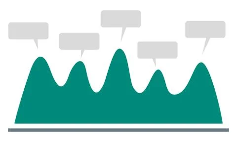 Wave chart icon, flat style 스톡 일러스트