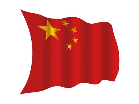 Wave Chinese flag Stock Illustration