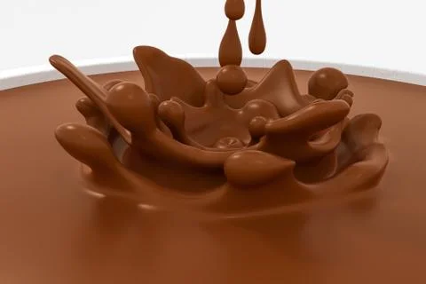 Wave chocolate ripples by fluid simulation, 3d rendering Stock Illustration