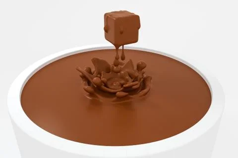 Wave chocolate ripples by fluid simulation, 3d rendering Stock Illustration