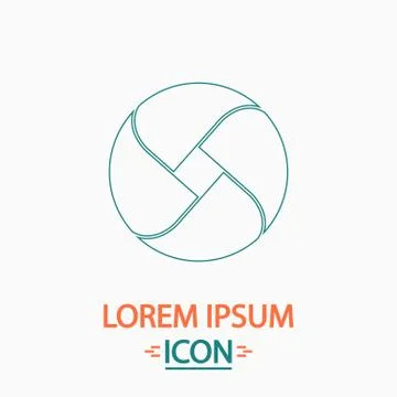 Wave circle computer symbol 스톡 일러스트