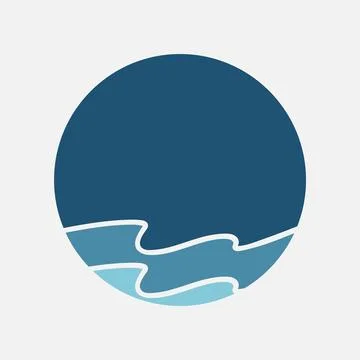 Wave circle icon vector logo template illustration design Stock Illustration