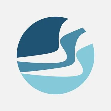 Wave circle icon vector logo template illustration design Stock Illustration