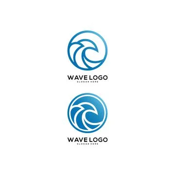 Wave circle logo vector premium Stock Illustration