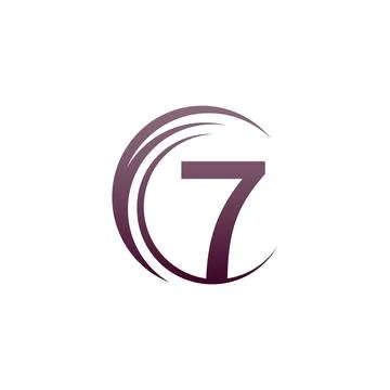 Wave circle number 7 logo icon design イラスト素材