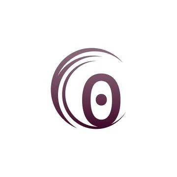 Wave circle number Zero  logo icon design イラスト素材