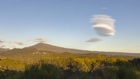 Wave clouds above Mont Ventoux Timelapse close Stock Footage 142006945