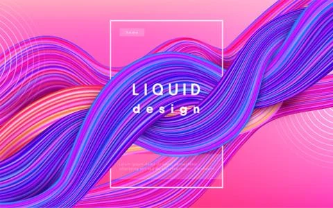 Wave color vector background. Liquid flow paint 3d design illustration Stock Illustration