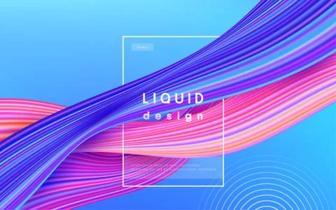 Wave color vector background. Liquid flow paint 3d design illustration Stock Illustration