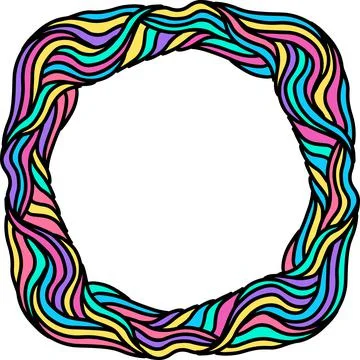 Wave colorful simple frame. Vector illustration. Stock Illustration