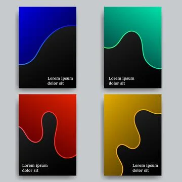 Wave colors gradient background templates for print pack Stock Illustration