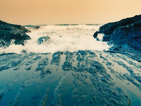 Wave coming towards the camera. Atlantic ocean. Stock Footage 72947548