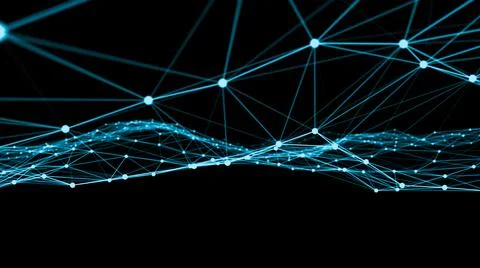 Wave of connection network dots of innovative creation Stock Illustration