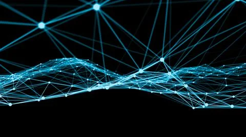 Wave of connection network dots of innovative creation Stock Illustration