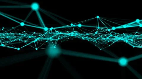 Wave of connection network dots of innovative creation Stock Illustration