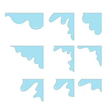 Wave corner border icon collection. flat style elements. cartoon isolated i.. Stock Illustration