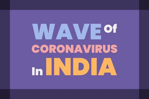 Wave of Coronavirus in India typography Illustrazione stock
