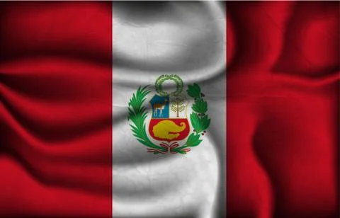 Wave country flag with shadows Stock Illustration