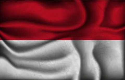 Wave country flag with shadows Stock Illustration
