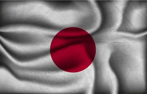 Wave country flag with shadows Stock Illustration