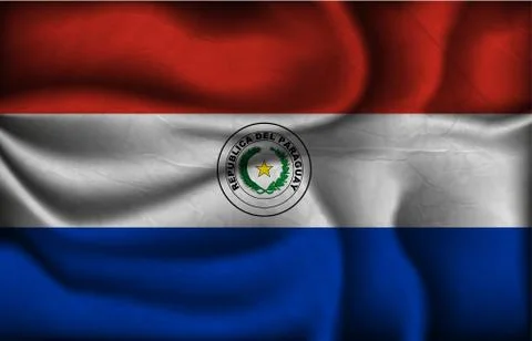 Wave country flag with shadows Stock Illustration